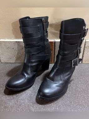 Harley Davidson Women’s Black Buckle Strap Mid-Calf Boots size 9 1/2